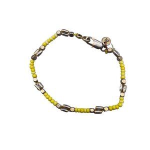 Madewell Yellow Beaded Bracelet Lobster Closure 7.5 Inches